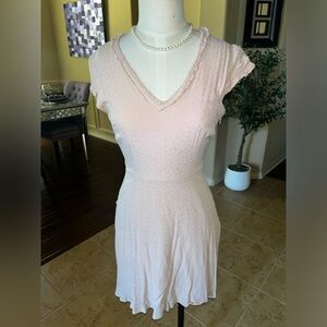 Collective Concepts Pink and Gold Flutter Sleeve Midi Dress